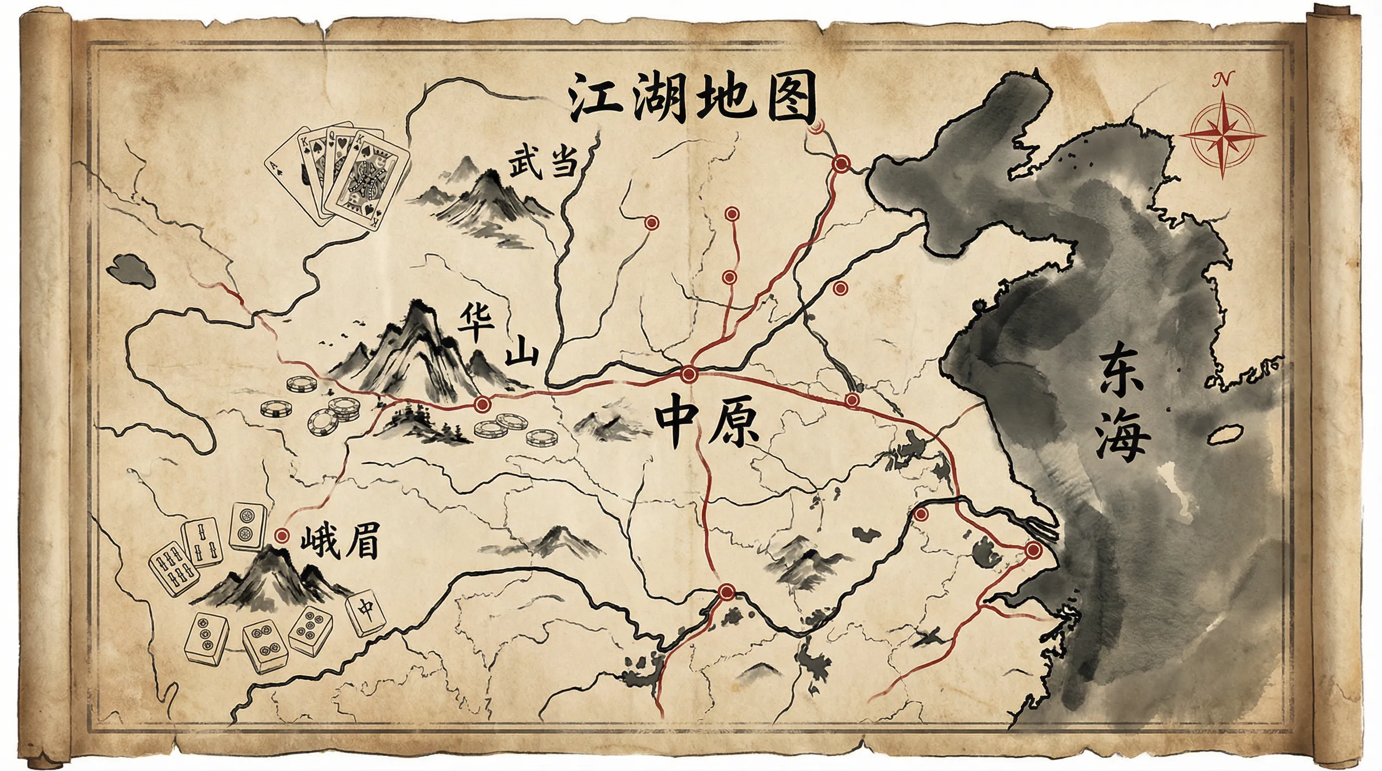 江湖地图上东海帮捕鱼达人的位置